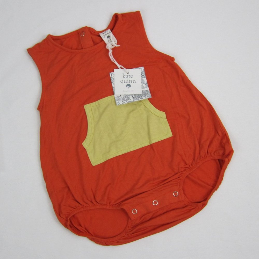 NEW Kate Quinn Bamboo Romper in Papaya size 18-24 months NWT